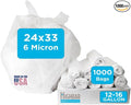 12-16 Gallon Trash Bags, Bulk Pack of 1000 High Density 6 Micron Clear Trash by HighBarTrashLiners