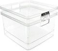 Isaac Jacobs 2-Pack Square Clear Storage Bins w/Cutout Handles, Plastic by IsaacJacobs