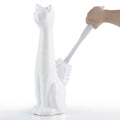 Allure Home Creation White Cat 2-Piece Toilet Brush Holder and Brush Set by AllureHomeCreation