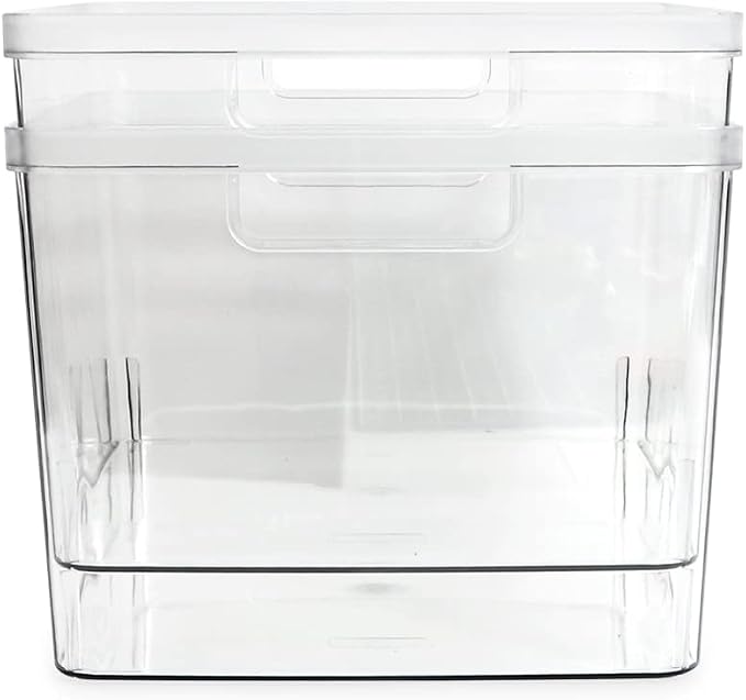 Isaac Jacobs 2-Pack Extra-Large Clear Storage Bins w/Cutout Handles, Plastic - Image 6