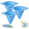Kitchen Funnel Set 3 Pack, Collapsible Silicone Funnels by WUSAIRX