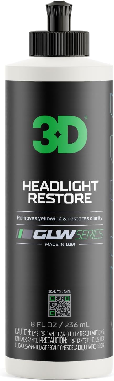 3D GLW Series Headlight Restore – 2-Step Kit Removes Oxidation, Scratches & by 3DCarCare