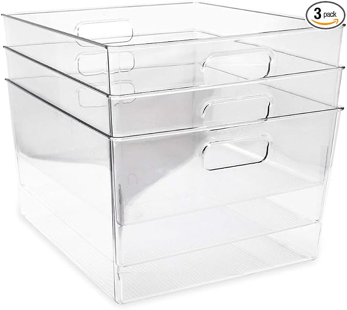 Isaac Jacobs 3-Pack XL Clear Storage Bins by IsaacJacobs