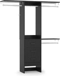 4FT Small Closet System with 3 Fabric Drawers, Flexible Built-In Clothes by Besiost