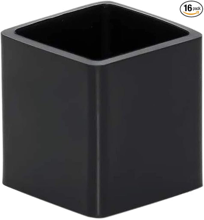 16 Pcs Black Square Anti-Slip Rubber Leg Tips Chair Leg Caps Furniture Floor by Unknown