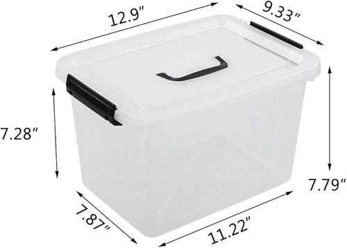 10 L Clear Plastic Latching Box, Plastic Storage Bin - Image 2