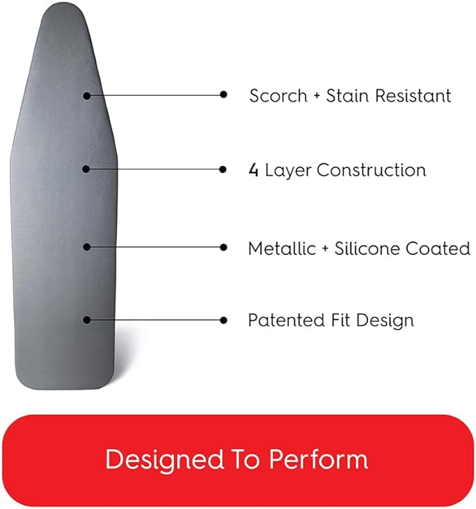 TIVIT Ironing Board Cover 15 x 48, Made in Italy. Pro Grip Pad Covers w/3 - Image 3