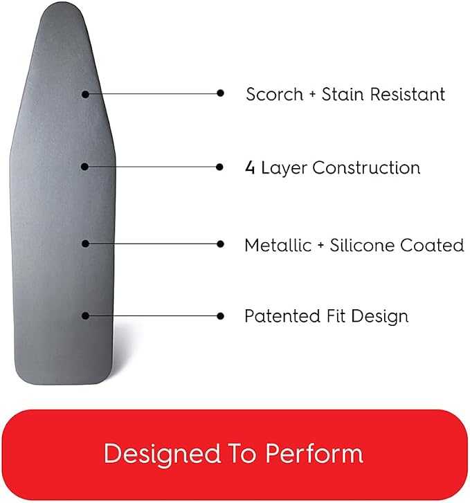 TIVIT Ironing Board Cover 14 x 44, Made in Italy. Pro Grip Pad Covers w/3 - Image 4
