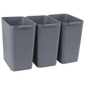 3-Pack 4.5 Gallon Plastic Rectangular Wastebasket, Slim Bathroom Trash Can by Lasbily