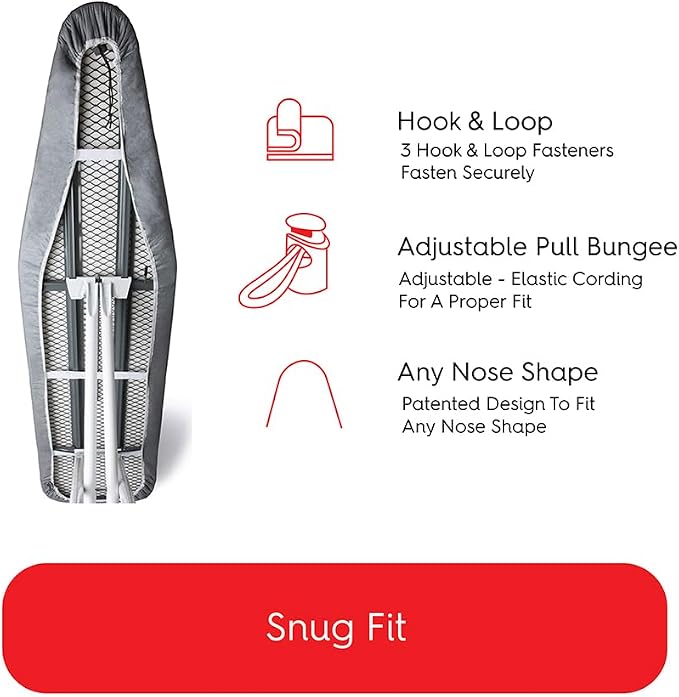 TIVIT Ironing Board Cover 14 x 44, Made in Italy. Pro Grip Pad Covers w/3 - Image 6