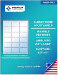 Premium Label Supply Glossy White Sticker Labels – 2.5" x 1.563" – by PremiumLabelSupply