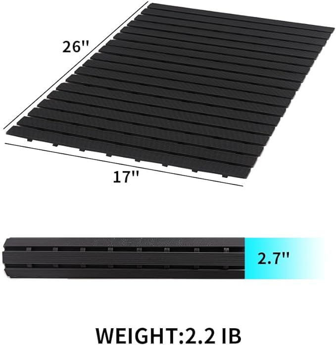 Shower-Mat Non Slip, PADOOR Heavy Duty Bathtub-Mat Curlable Quick Drain Sturdy - Image 5
