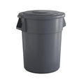 55 Gallon Gray Round Commercial Trash Can by Krollen+Industrial