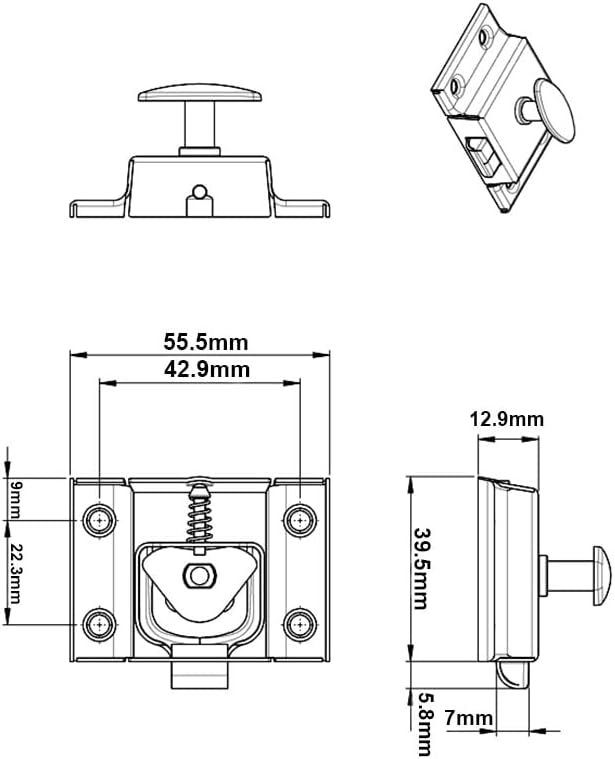 QCAA Oval Turn Cabinet Latch, for Cupboard & Other Furniture, Matte Black - Image 2