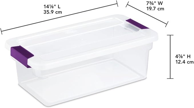 Sterilite 12-Pack 6 Quart ClearView Latch Box, Stackable Organizer Bins - Image 2