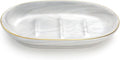 Luxspire Soap Dish Holder, Ceramic Marble Soap Tray Bar Soap Holder by Luxspire