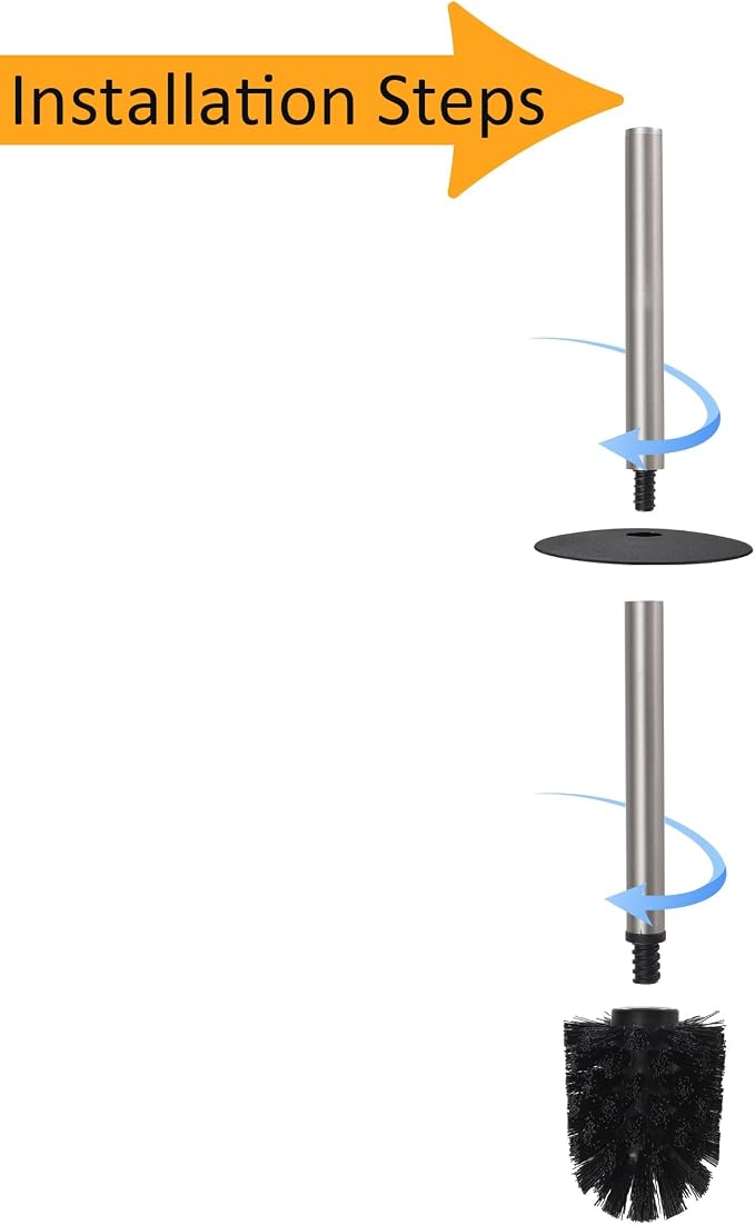 BGL Toilet Brush and Holder Set Brushed Nickel Aluminium Freestanding Toilet - Image 6