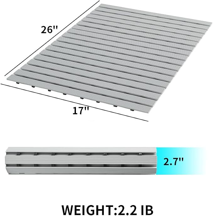 PADOOR Shower-Mat Non Slip, Heavy Duty Bathtub-Mat Curlable Quick Drain Sturdy - Image 5