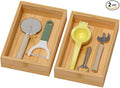 Bamboo Drawer Organizer, Cutlery Silverware Organizer by Lixple