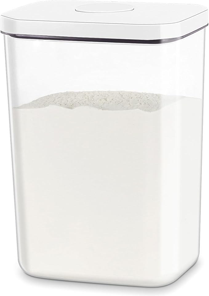 Airtight Flour Rice Storage Container - 6 Qt | 11 Lbs Crystal-Clear Plastic by TBMAXS