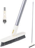Grout Scrub Brush with Long Handle, Swivel Grout & Corner Cleaning Brush by SUPERWASHPLUS