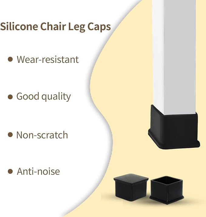 Flyshop Durable Non-Marking Silicone Chair Leg Caps Tips Floor Protectors - Image 6