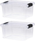Superio Storage Bins with Lids- 2 Pack, 6.6 Qt Clear Boxes by Superio