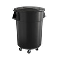 55 Gallon Black Round Commercial Trash Can by Krollen+Industrial
