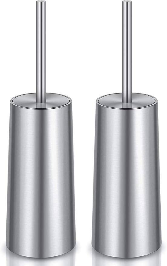 Toilet Brush and Holder, 2 Pack Toilet Brush Stainless Steel, Toilet Bowl Brush by Unknown