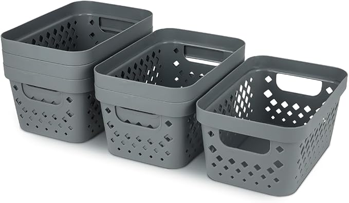 Glad Plastic Baskets for Organizing, Linen Closet, and Bathroom | Nesting Shelf - Image 6