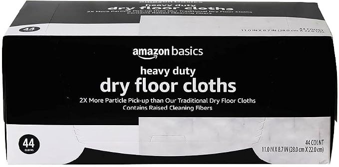 Amazon Basics Heavy Duty Dry Sweeping Cloths to Clean Dust, Pet Hair, Fits by AmazonBasics