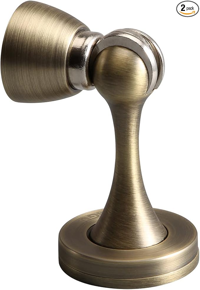 YAGU Magnetic Door Stopper 2 Pack, Zinc Alloy Brushed Bronze Door Stops Door by YAGU