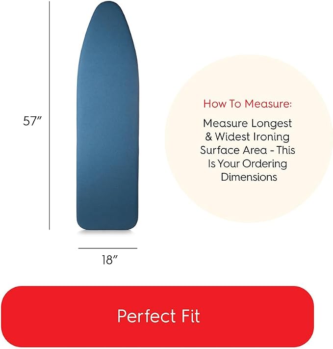 TIVIT Ironing Board Cover 18 x 57, Made in Italy. Performance Grade Titanium - Image 4