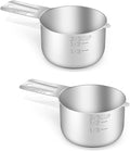 2PCS 2/3Cup Single Measuring Cup, Stainless Steel Measure Scoop, Metric and US by BERYLER