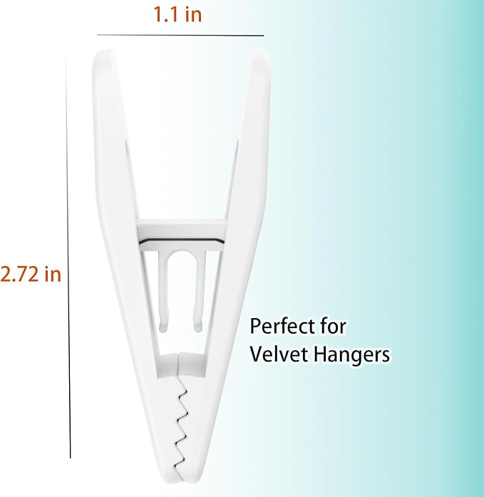 Hanger Clips for Velvet Hangers, Non-Slip Plastic Clips Pant Skirt Hanger Clips - Image 6