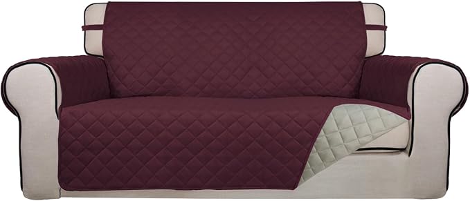PureFit Reversible Quilted Sofa Cover, Water Resistant Slipcover Furniture by PureFit