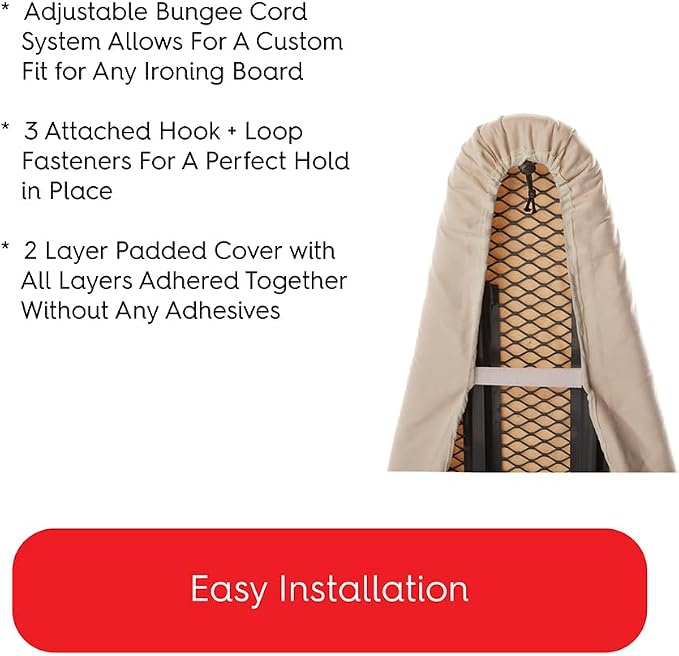 TIVIT Ironing Board Cover 13 x 44 Small Chemical Free Eco-Friendly Padded Covers - Image 5