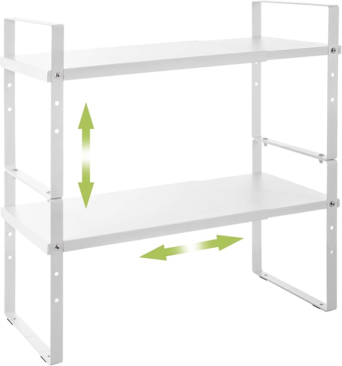 Expandable Cabinet Shelf Organizer Rack, Stackable Kitchen Counter Storage by Acorss-Star
