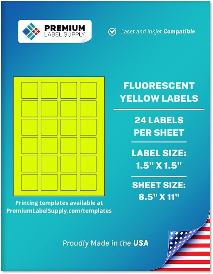 Premium Label Supply Bright Neon Color Fluorescent Sticker Labels by PremiumLabelSupply