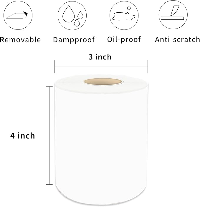 4×6 Inch White Removable Thermal Labels, Waterproof Thermal Label Stickers - Image 2