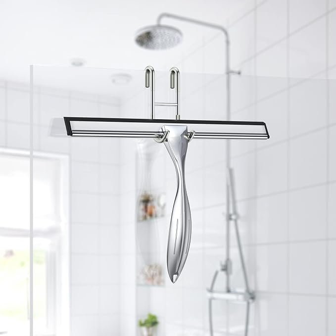 14-Inches Stainless Steel Shower Squeegee Set, Include Shower Door Hook - Image 4