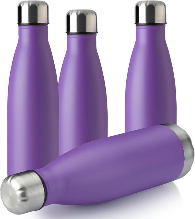 MEWAY 17oz Sport Water Bottle 4 Pack Vacuum Insulated Stainless Steel by MEWAY