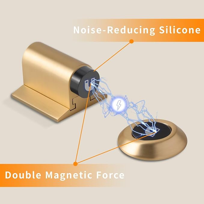 Bak Bo Magnetic Door Stoppers 4 Pack Bottom of Door Holder Keep Door Open No - Image 3