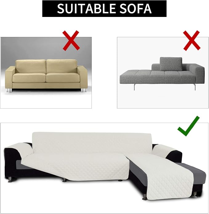 Easy-Going Sofa Slipcover L Shape Sofa Cover Sectional Couch Cover Chaise - Image 3