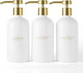 Shampoo and Conditioner Dispenser Set of 3, Refillable 20.5OZ Shampoo Bottles by Janxinmakeyouloveyourhome