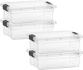 Superio Storage Bins with Lids- 4 Pack, 4.5 Qt Clear Boxes by Superio