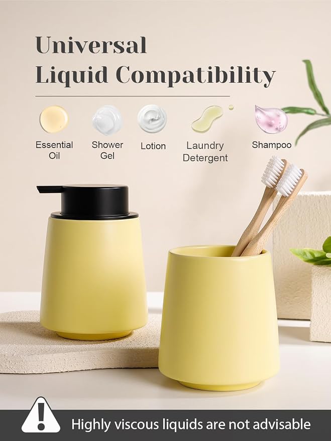 INGOFIN Ceramic Soap Dispenser, 14 oz Bathroom Hand Soap Dispenser, Liquid - Image 7