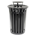 Global Industrial Heavy-Duty 36 Gallon Capacity Outdoor Metal Slatted Trash by GlobalIndustrial