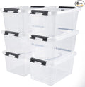 6 Quart Plastic Stackable Storage Latch Bins by Eslite