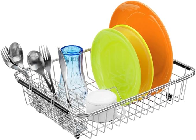 SANNO Expandable Dish Drying Rack Over Sink Dish Rack Shelf in Sink or On - Image 5